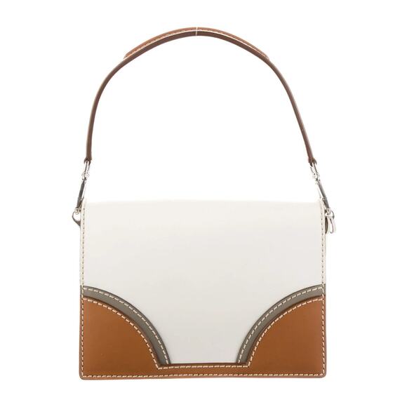 Prada Vitello Tri-Color Sound Top Handle Satchel 2Way Bag White Naturale - Picture 3 of 9